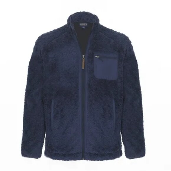 Men's Smith's Workwear Butter-Sherpa Mesh Lined Zip Jacket - Navy - Large - NWT - Picture 1 of 1